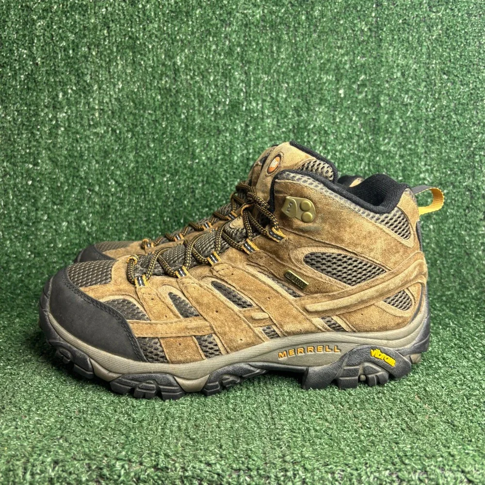 Merrell Moab 2 Mid Waterproof Suede Mesh Vibram Hiking Boot Earth Mens 10 Wide